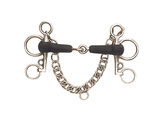 Rubber mouth single jointed pelham bit