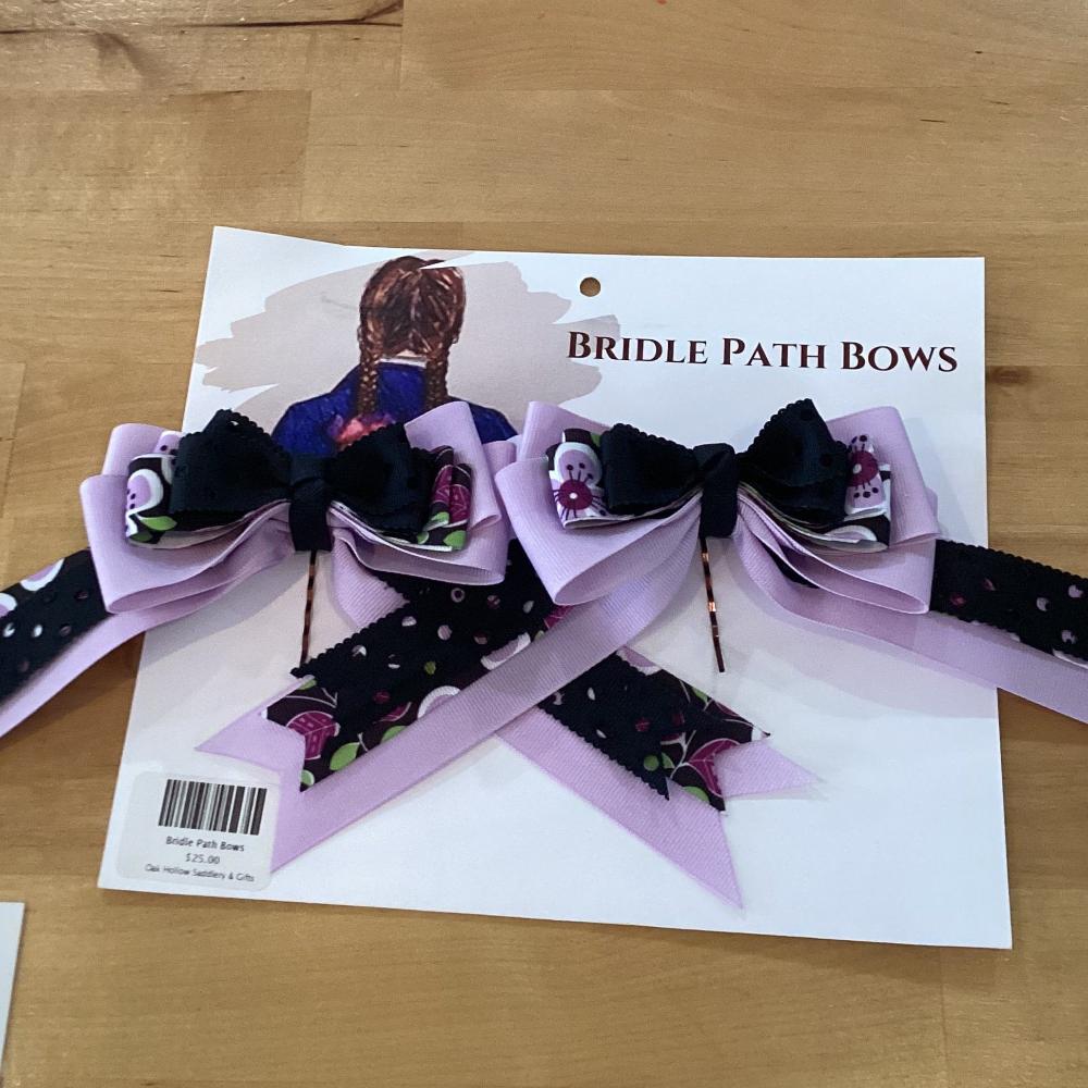 Show bows for young equestrians - dark purple and lavender