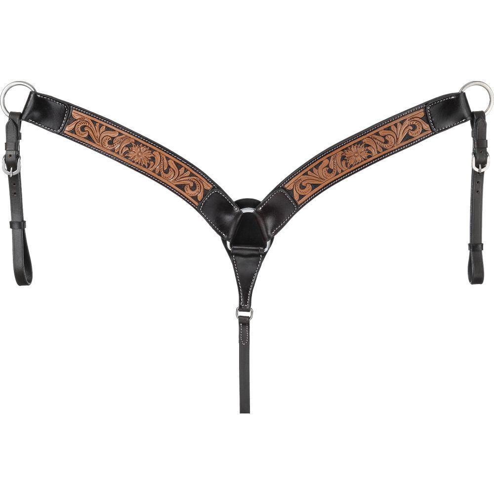 Brown leather breastcollar for a horse 