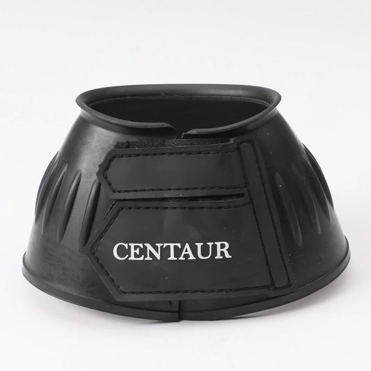 Black bell boot with CENTAUR logo on velcro strap