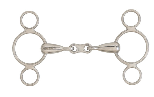 2 ring elevator gag bit with french link