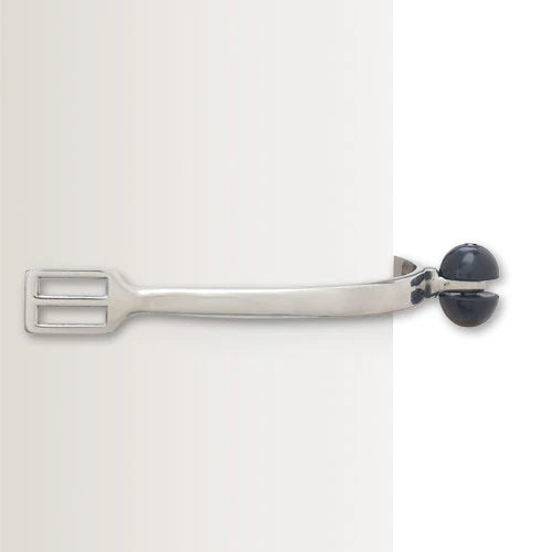 Silver spur with black roller ball