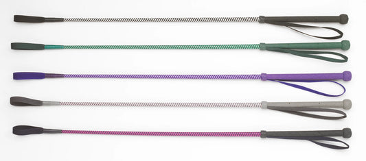 5 different colored riding crops