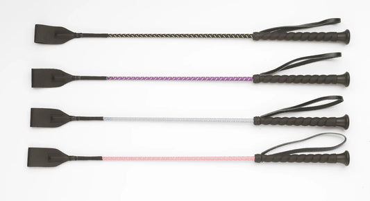 4 different colored riding crops