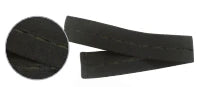 Two black elastic bands on a white background