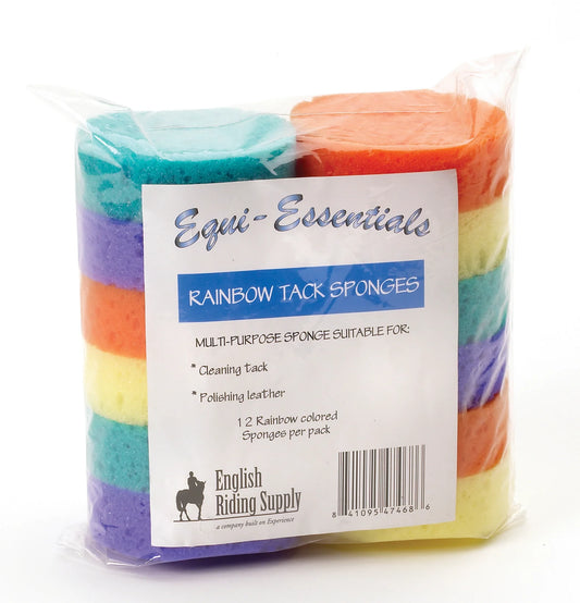 Pack of 12 assorted colored round tack cleaning sponges