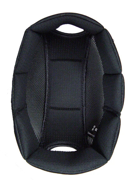 Black helmet liner on a white background