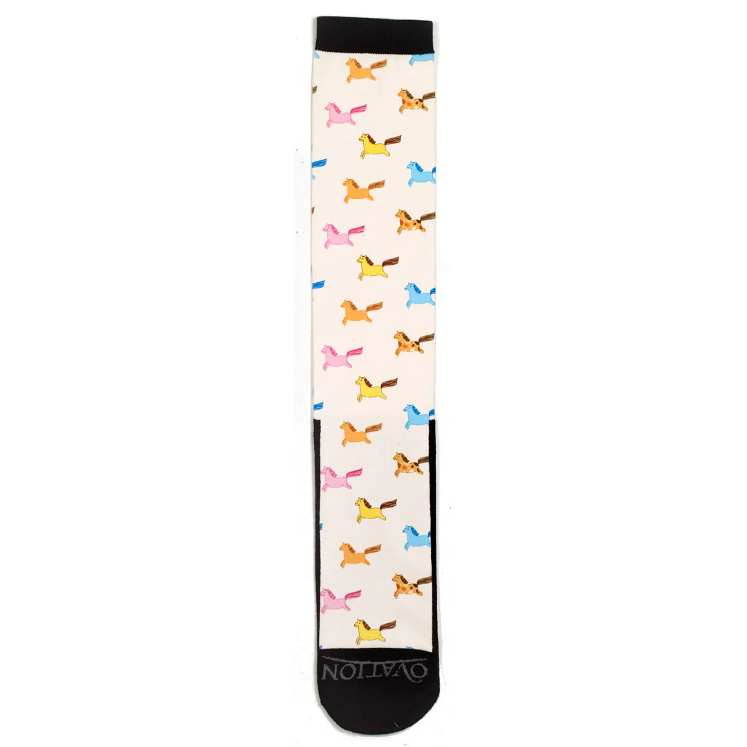 Colorful chubby pony print boot sock