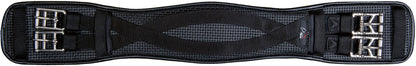 Black contoured dressage girth with double buckles