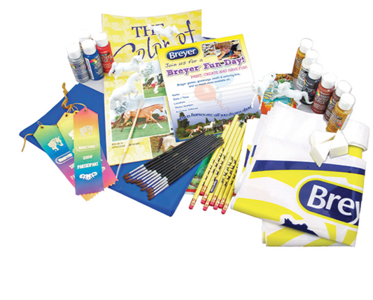 collection of Breyer party goodies and favors for 12