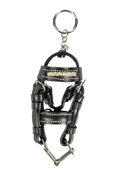Mini leather bridle (with bit) key chain