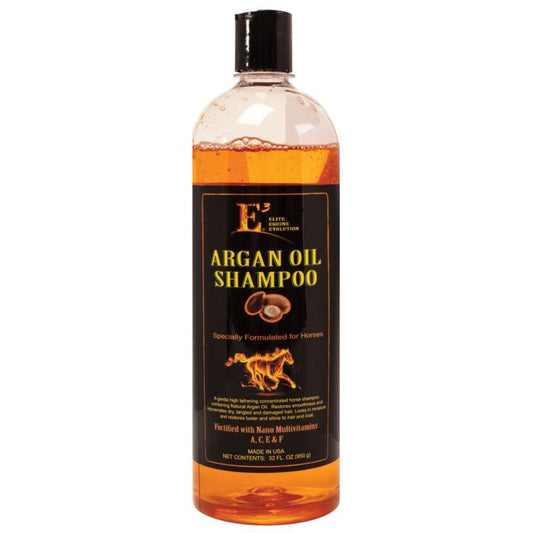 Amber shampoo with black label bottle