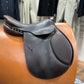 Beautiful brown leather english saddle with knee rolls