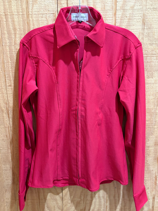 Zippered western show shirt - berry