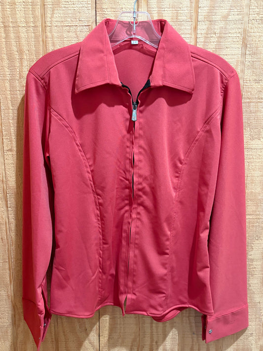 Zippered western show shirt - burnt orange