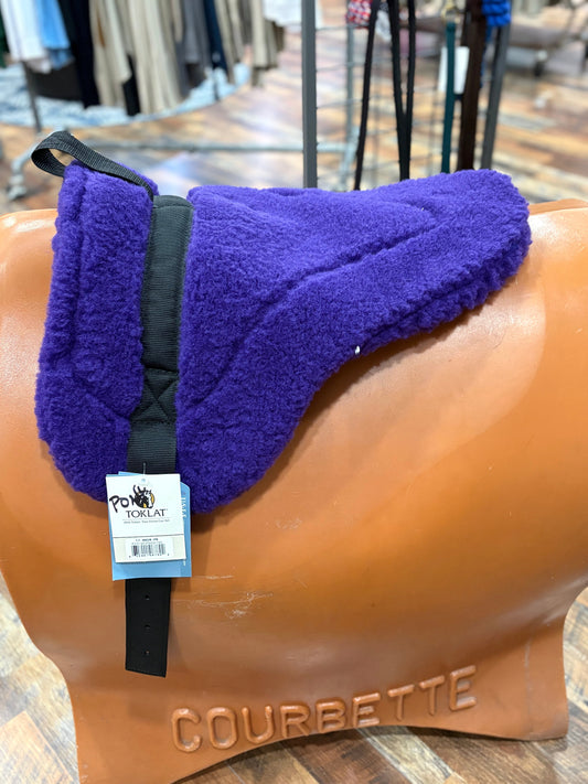 Purple bareback pad with grip strap