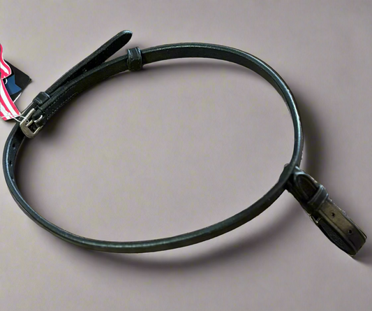 Black leather bridle flash piece