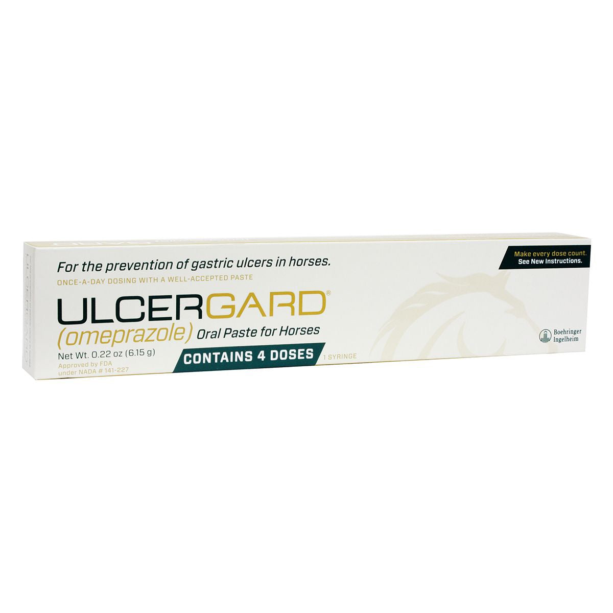 long box holding a tube of UlcerGard - oral paste for horses