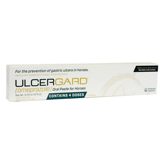 long box holding a tube of UlcerGard - oral paste for horses