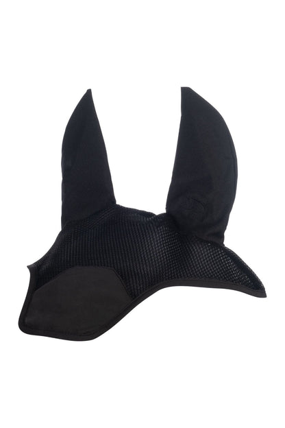 All black equine fly bonnet with ears