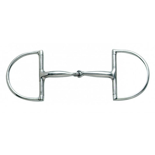 silver dee ring, single jointed equestrian bit