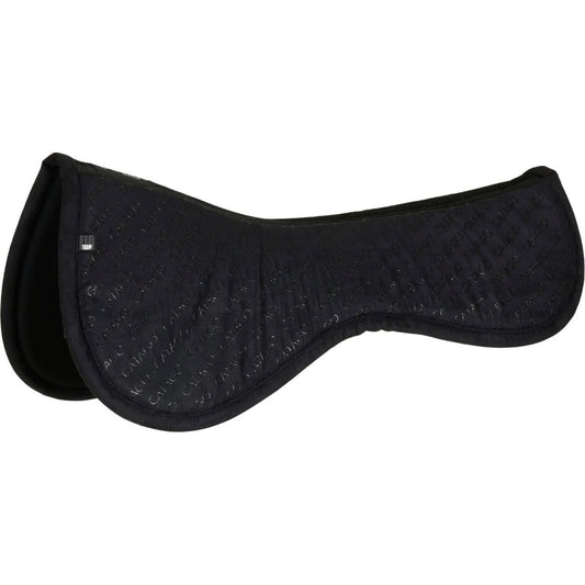 All black equestrian half pad for under an english saddle