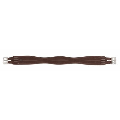 Brown contoured girth with elastic at each end