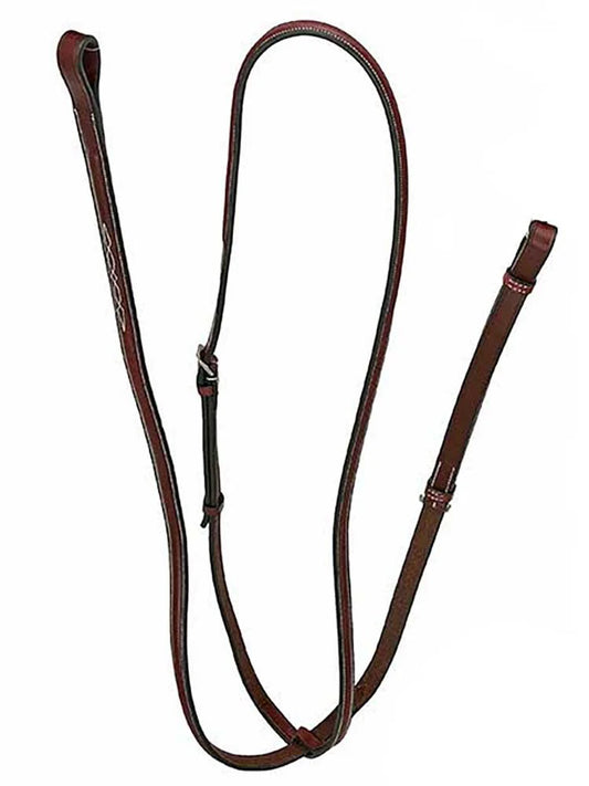 Brown leather standing martingale with fancy stitching