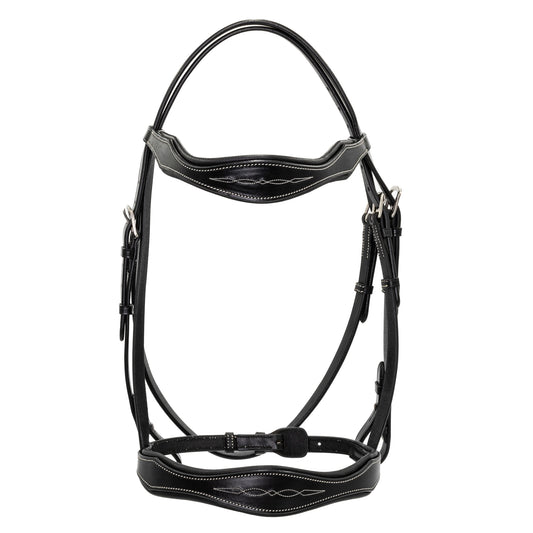 Black english bridle with fancy stitching