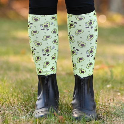 avacado print knee high riding socks
