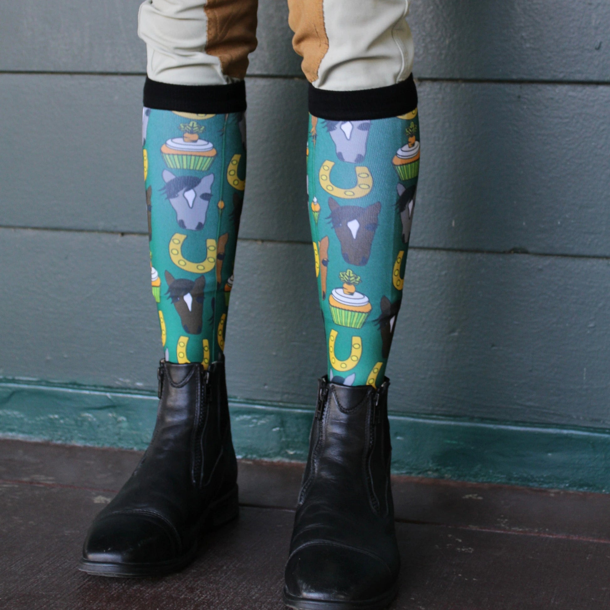 Print knee high riding socks