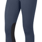 left side view of dark blue kids riding pants