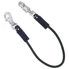 Black bungee rope with stainless steel clasps