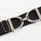 Black equestrian belt with gold buckle