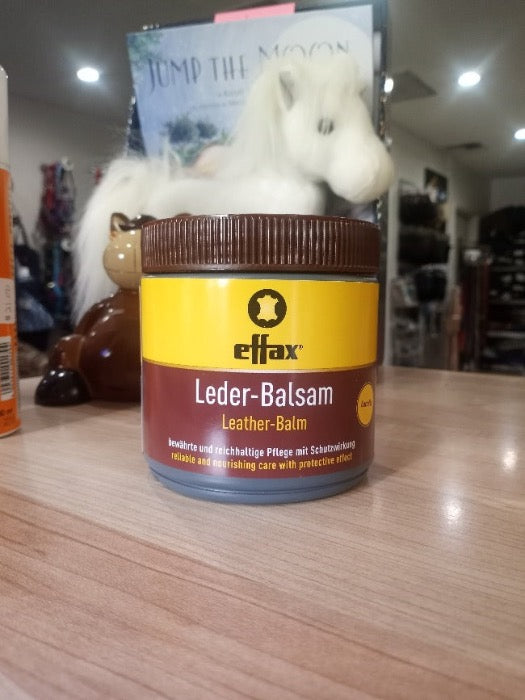 effax leather balm 17.6 oz comes in a stubby jar 