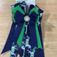 Pretty navy and green ribbon equestrian show bows