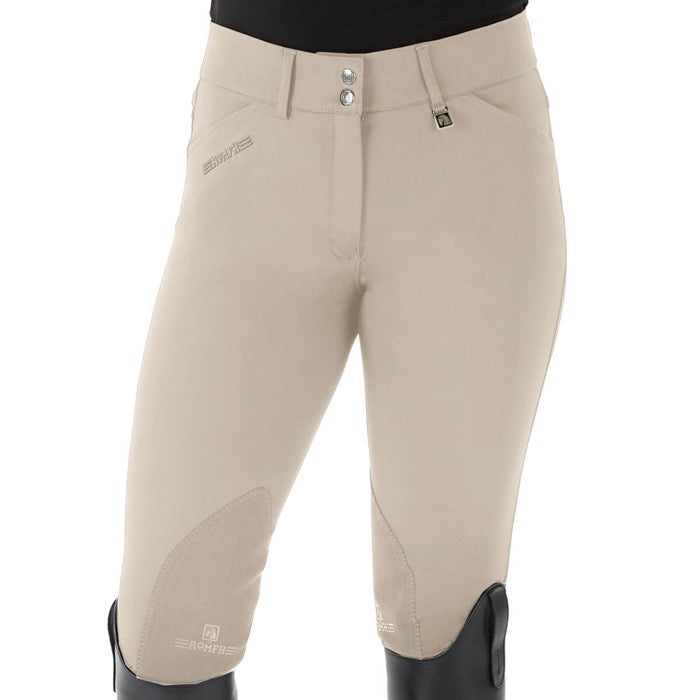 tan colored equestrian breech with light knee patch